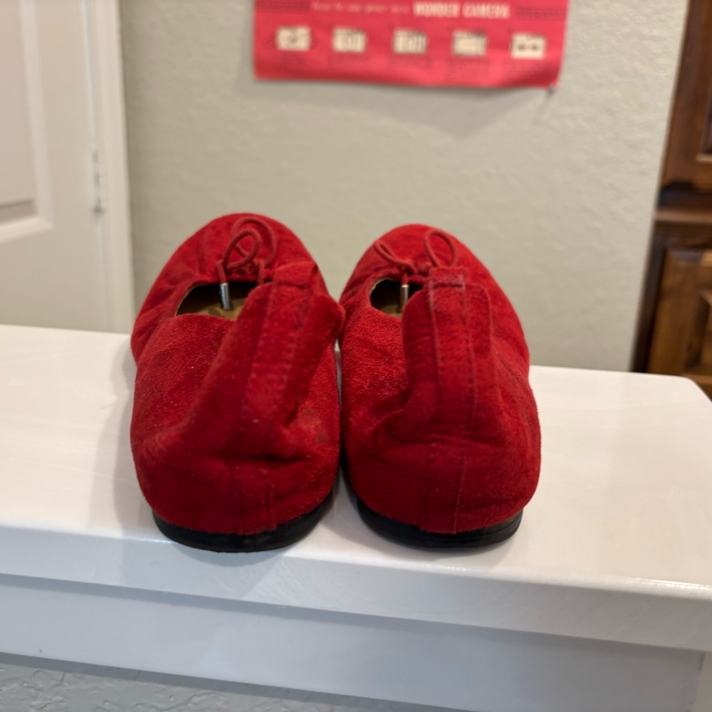 Red Suede Ballet Flats - Merona Women’s Size 7.5 - Picture 4 of 6